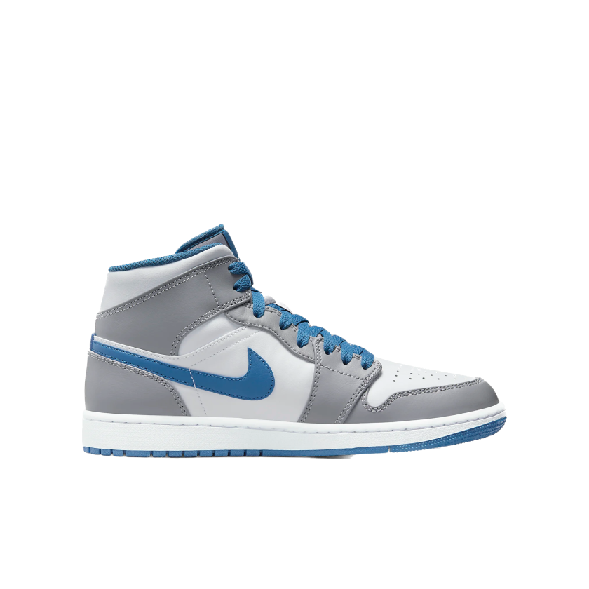 Nike Air Jordan 1 Mid Men's Shoes Cement Grey/True Blue/White